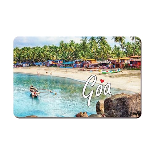 Image of Elegant Fridge Magnet with Themes |Rectangular Size Refrigerator Magnet with Magnetic Rubber Back | Pack of 1, 8.6cm X 5.4cm (Goa)