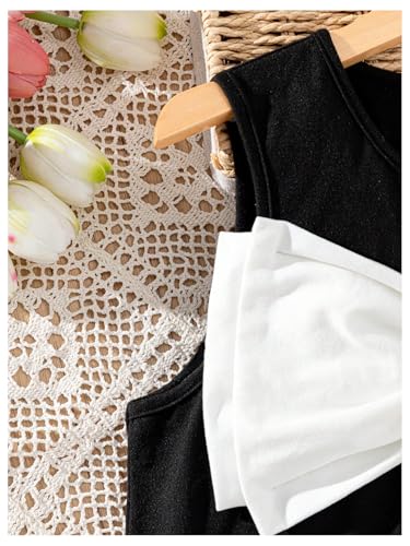 Floerns Girl's Bow Crew Neck Sleeveless Church Dress A Line Elegant Short Tank Dresses4