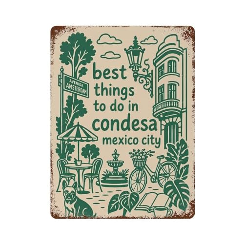 Décoration murale rétro en fer Condesa Mexico | Idée cadeau originale pour voyageur