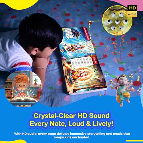 Image of Kiddale My Friend Ganesha - Touch & Listen Story Book for Kids | 28 Interactive Sound Buttons | Learn About Lord Ganesha's Stories, Shlokas & Values | Ideal for Ages 3+