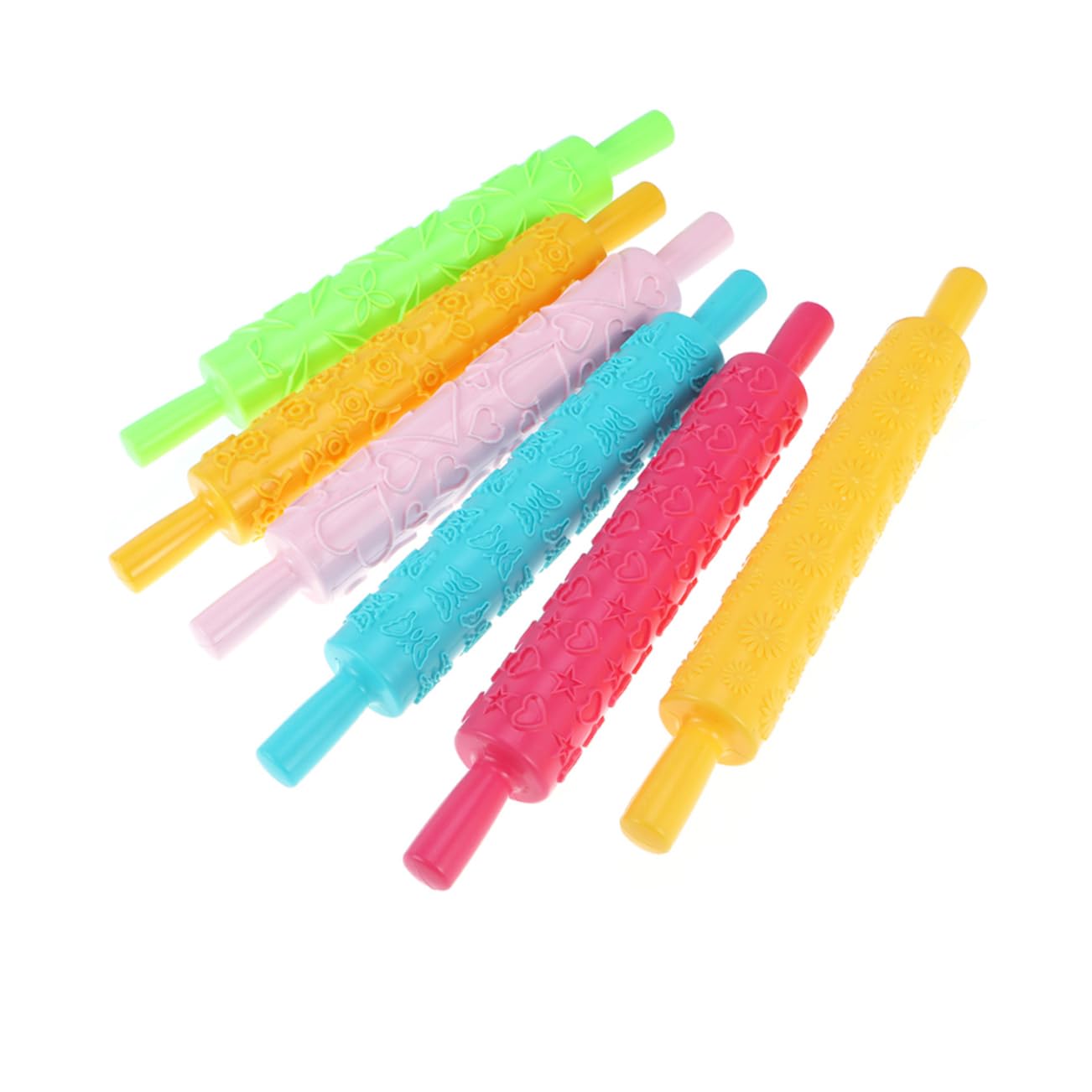 LABRIMP 5pièces Pâtisserie Plastique avec Motifs Embossés pour Décoration De Gâteaux Outil Multifonctionnel pour Pâtisserie Cuisine Plusieurs Styles