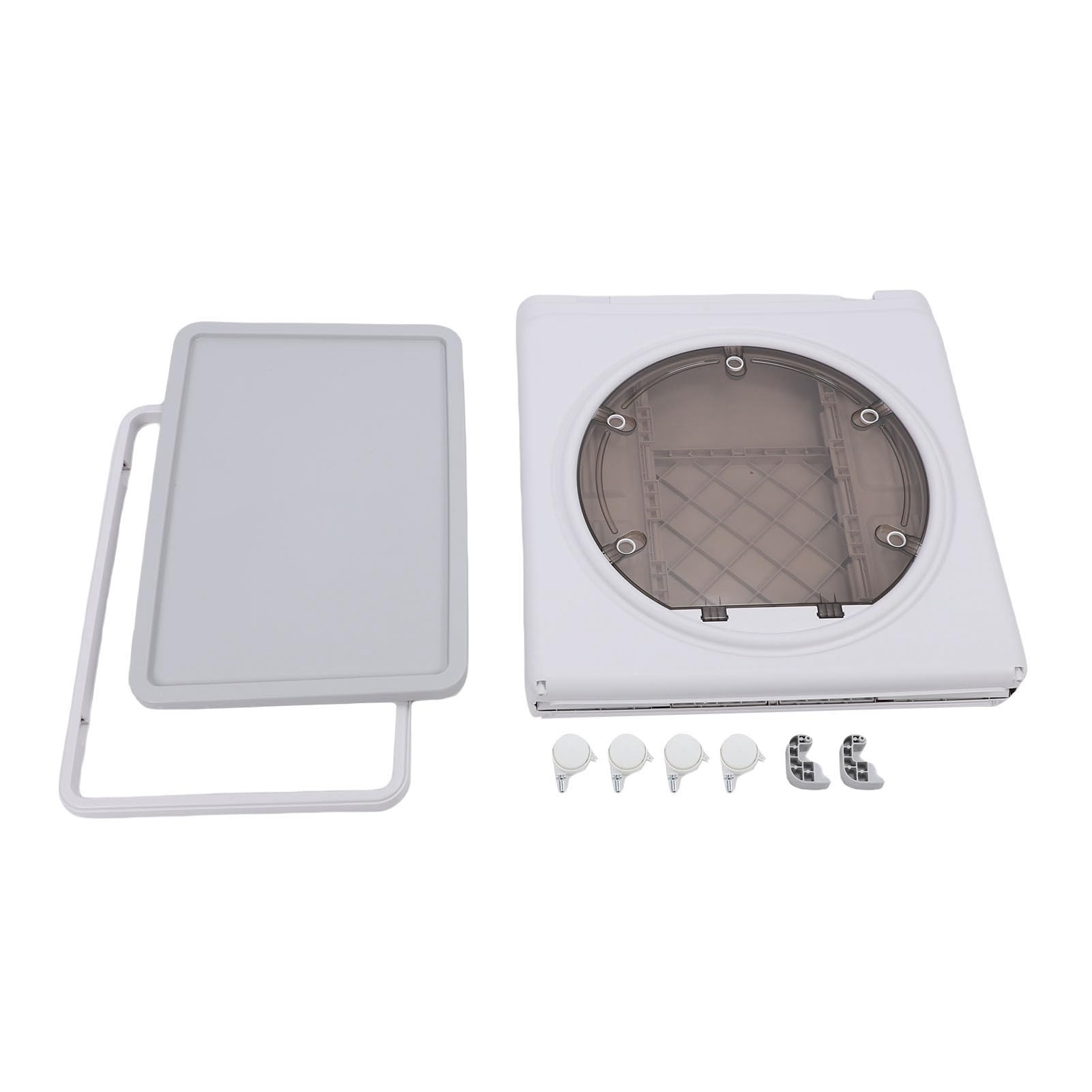 Pojemnik na Ubrania, PP HIPS Organizer na Ubrania do Układania w Stosy 58 X 40 X 68 Cm Składany z pokrywką Przednie Drzwiczki i Kółka do Sypialni Szafa w Akademiku Garaż Kołdra Książki