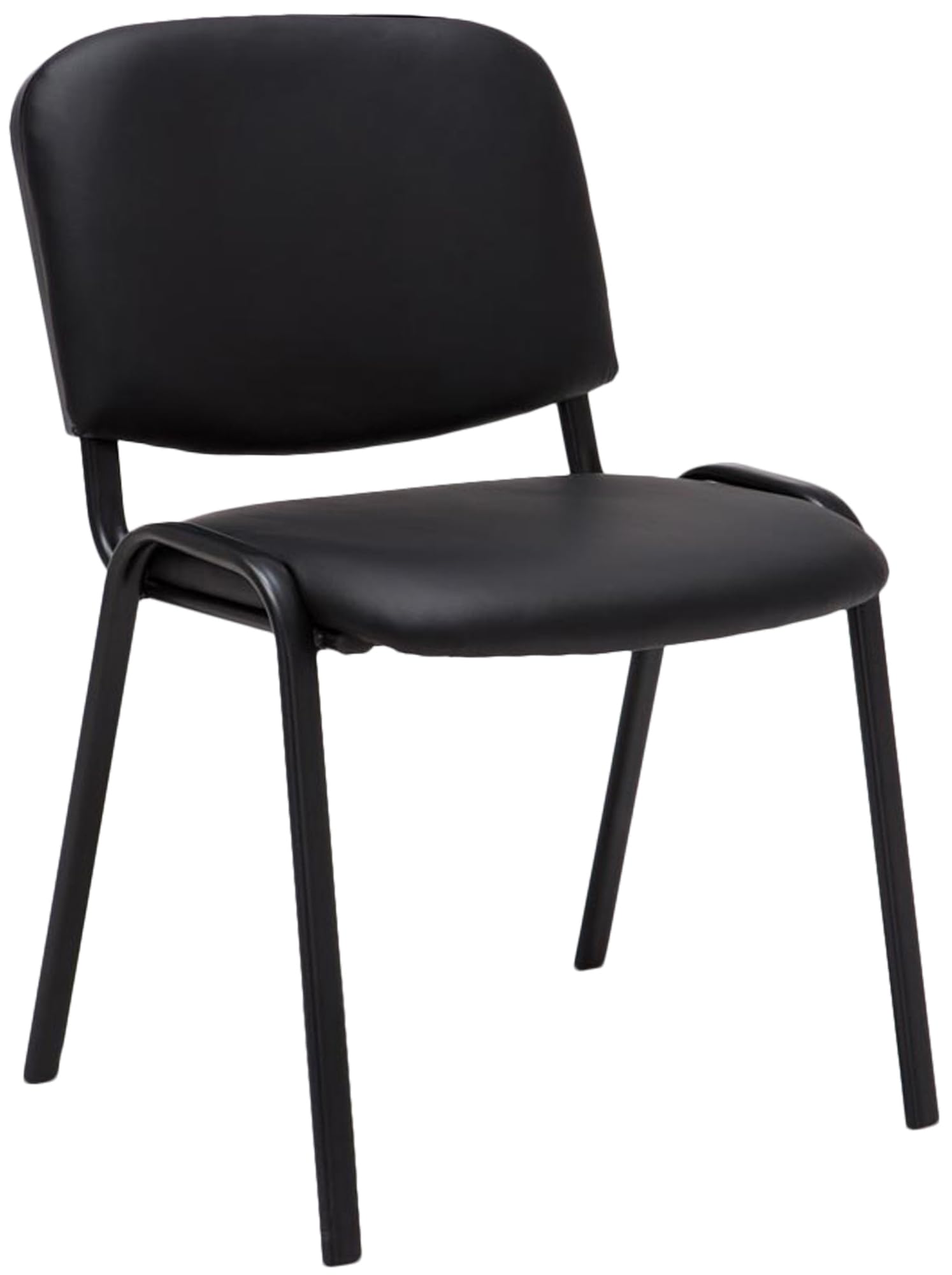 CLP Silla de Visitas Ken en Cuero Sintético I Silla de Conferencias Apilable I Silla de Reuniones Capacidad máx. 120 kg I Color:, Color:Negro