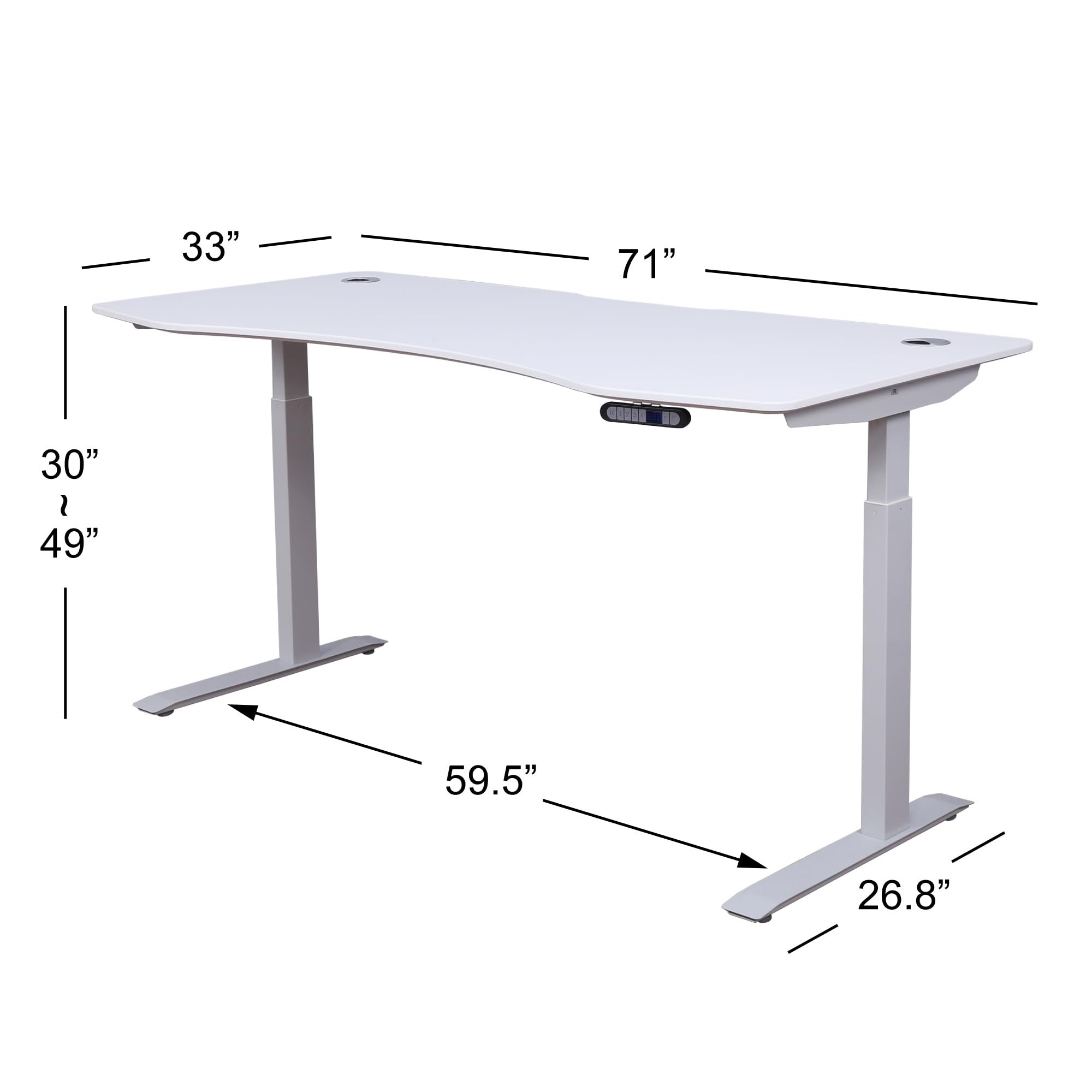 ApexDesk Elite Pro Series 71 x 33 Electric Height Adjustable Stand up Desk Sit Stand Home Office Desk — view 3