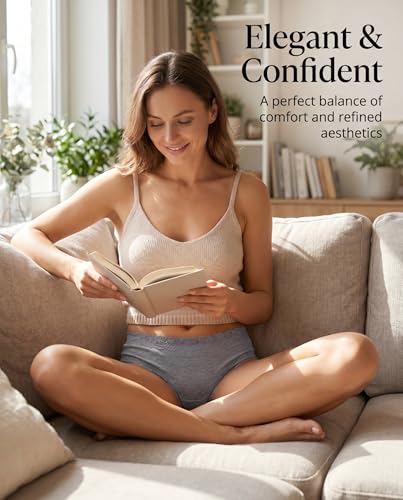 Image of Knowyou Cotton Underwear for Women No Roll Soft Panties No Dig Lace Waist Hipster Breathable Cheeky Lingerie for Women