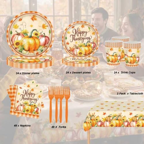 Thanksgiving Party Plates Supplies Tableware Decorations - image 4