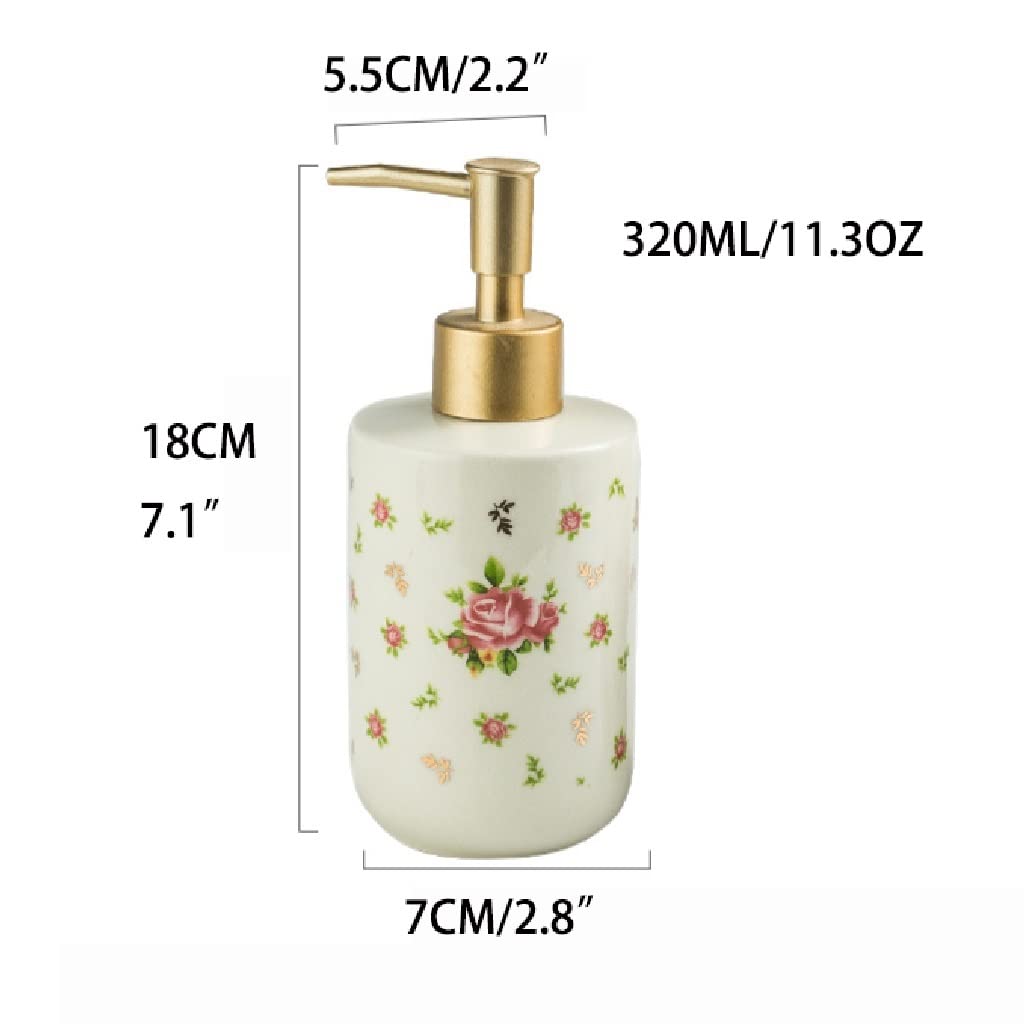 Spenderflasche for Shampoo und Duschgel, Rosenblüten-Dekor