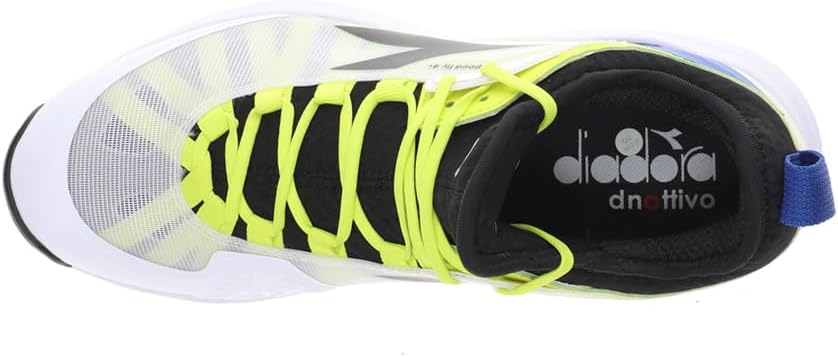 Diadora Mens Speed Blushield Fly 4 Plus Clay Tennis Sneakers Shoes - White, Yellow