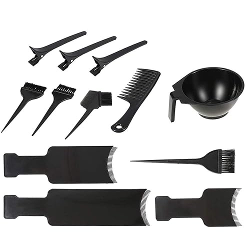 Anself Kit de coloración para el cabello de tinte del cuenco del salón del delantal del pelo de la tapa del gancho de la sección de clips de