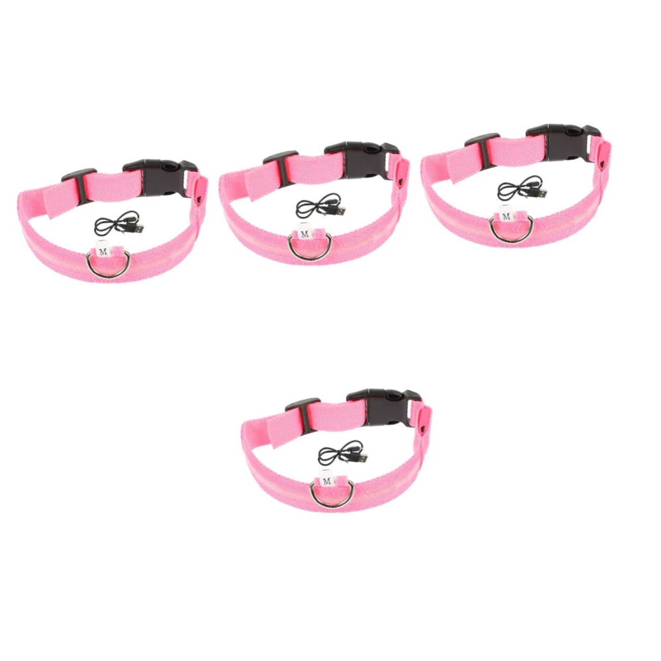 BESPORTBLE 4juegos Collar para Perros y Gatos Collar De Seguridad Recargable por USB Diseño Práctico y Creativo para Paseos Nocturnos para Mascotas De Mediano