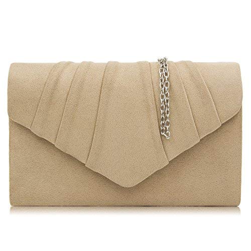 Milisente Clutch Damen, Elegante Wildleder Clutch Umschlag Crossbody...