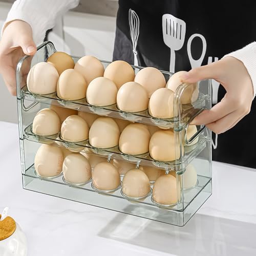 Guardahuevos transparente y compacto compatible con baldas y puertas de nevera 3