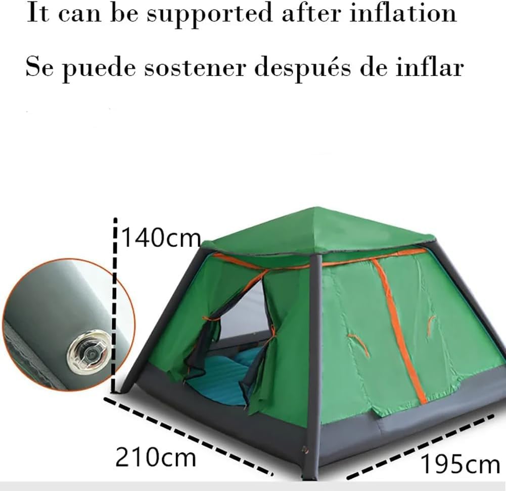 Tenda Gonfiabile All'aperto, Tenda da Campeggio, Tenda Gonfiabile Ad Aria Esterna Automatica Impermeabile 2 3 4 Persone, con Pompa Ad Aria E Borsa per Il Trasporto Tende da Casa Pieghevoli,