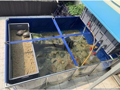 Acuario grande de lona de PVC para peces y mascotas acuáticas, marco de acero con ventana de visualización transparente, fácil montaje