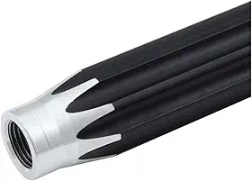 Tubo de suspensão Quickcar, recortado, 15 cm de comprimento, rosca fêmea de 9,5 a 61 cm, alumínio, preto anodizado/natural, cada um