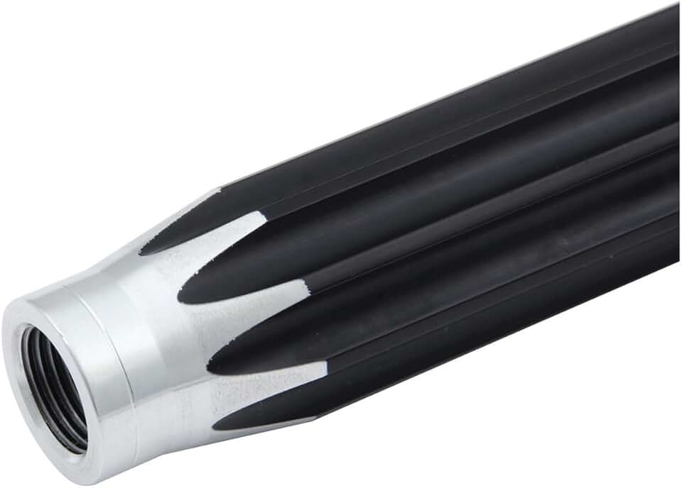 Tubo de suspensão Quickcar, recortado, 16,5 cm de comprimento, rosca fêmea de 3/20.3-61.0 cm, alumínio, preto anodizado/natural, cada um