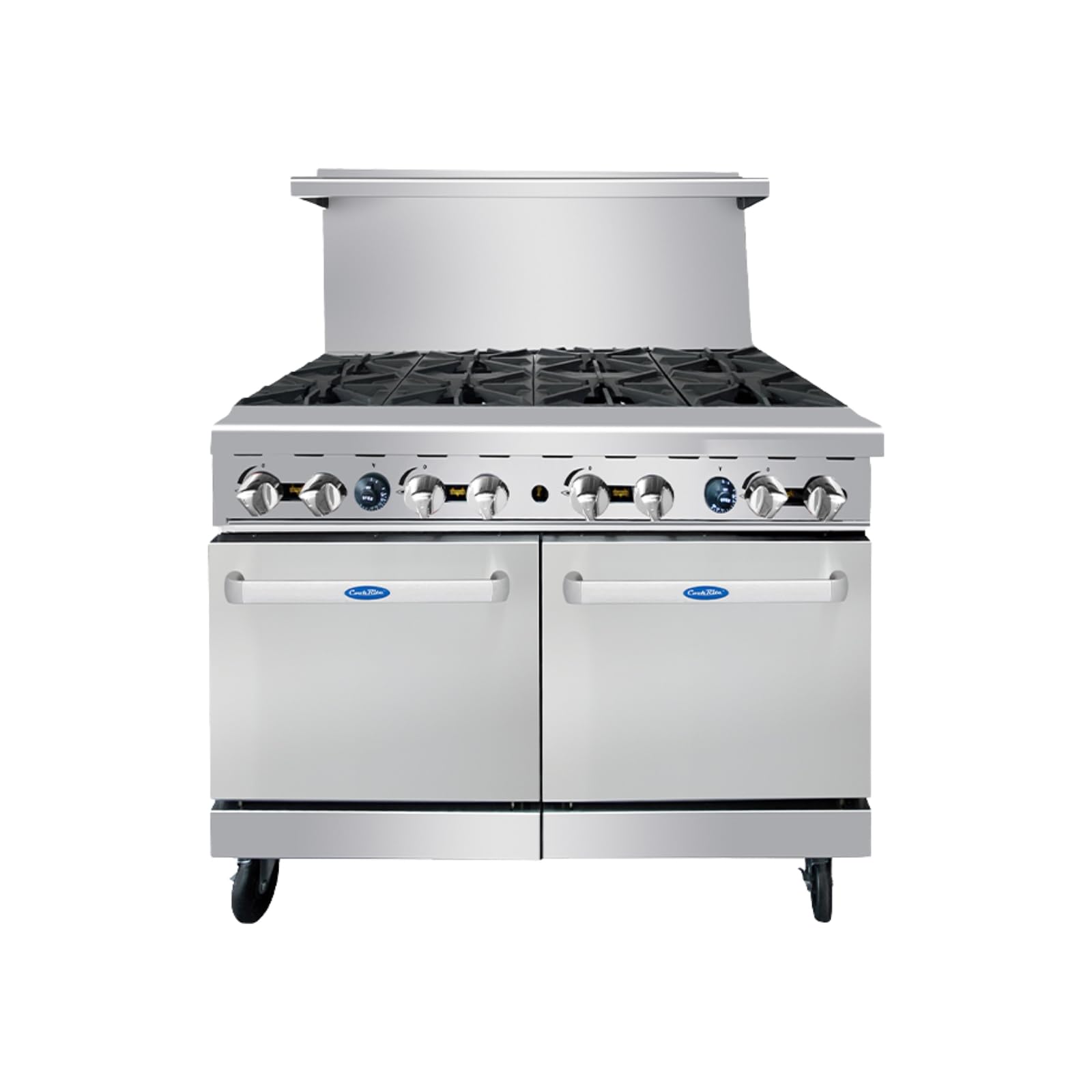 AGR Commercial Gas Range by Atosa – 48" (8) Burner | NAT Gas, Stainless Steel, Silver, Model AGR-8B-NG