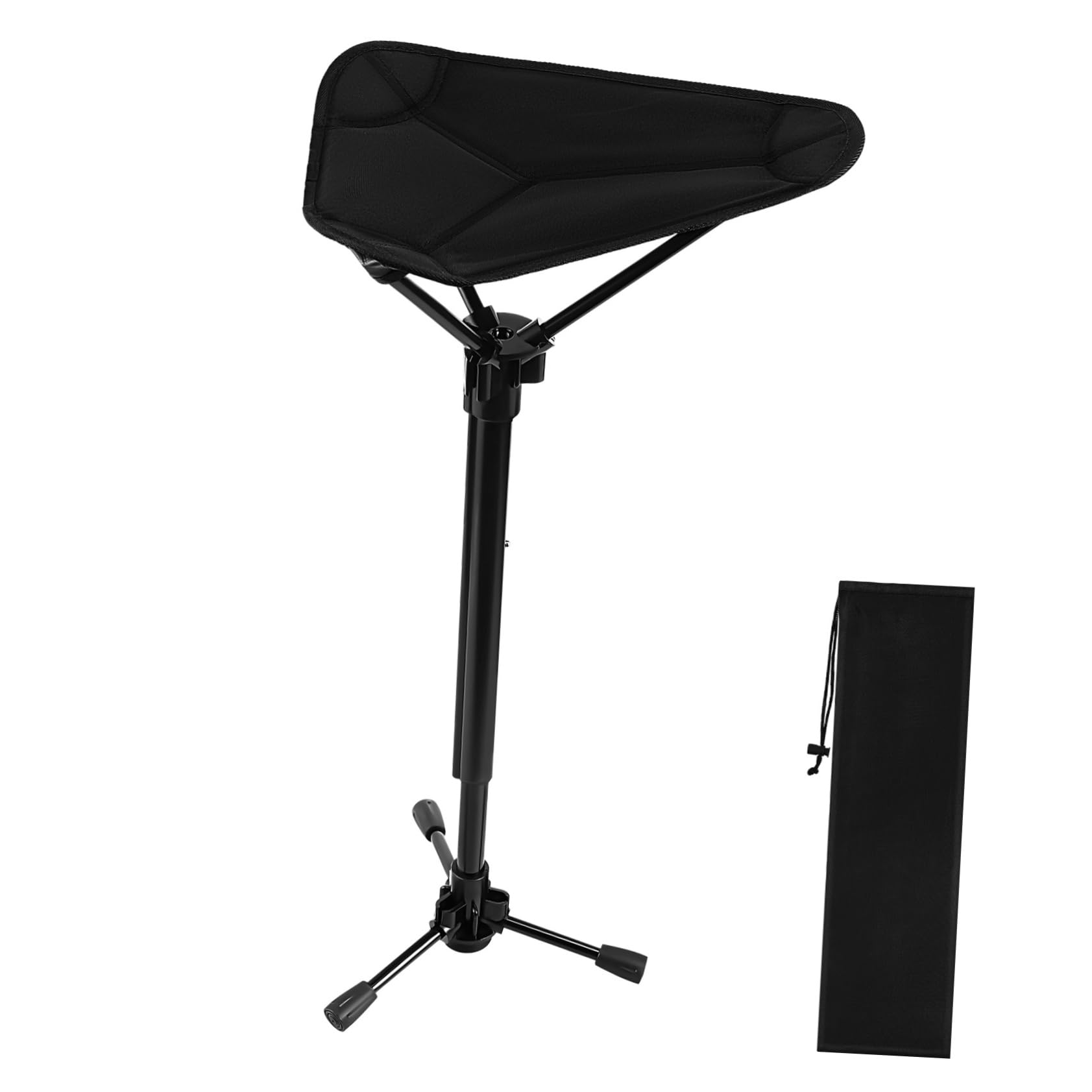 BESTonZON Adjustable Height Folding Stool Lightweight Portable Fishing Chair for Camping Hiking Outdoor Activities Stable Tripod Design for Versatile Use