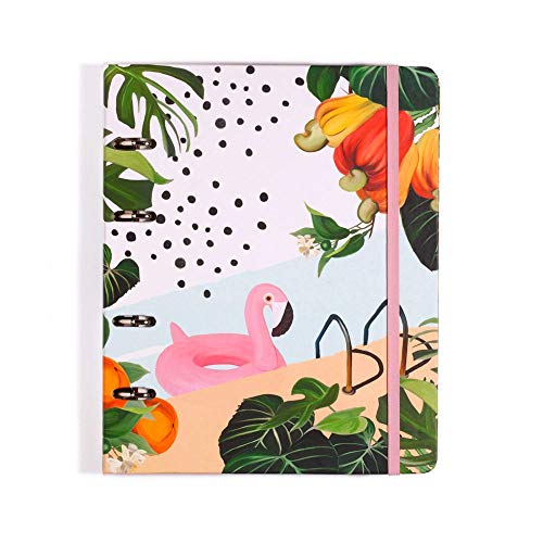 Caderno Criativo Verão, Multicolorido, Flamingo, Pautado, 120 fls, Papel Pólen 80g/m², Tamanho Grand