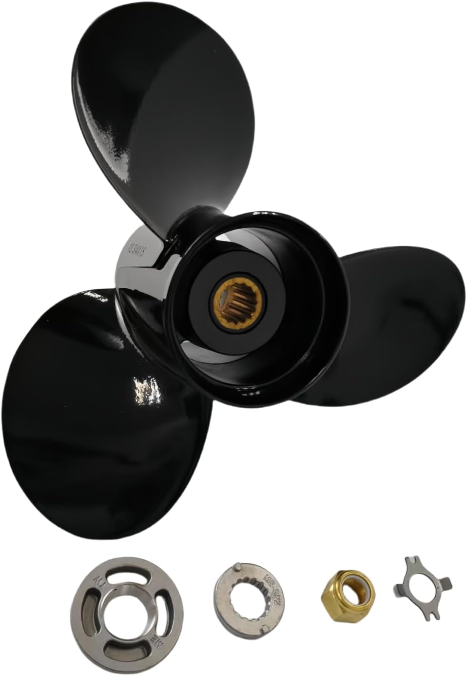 48-77342A45 Propeller 13 3/4 X 15 for Mercury Outboard 40 50 60 70 75 80 90 100 115 125 140 HP Boat Motor Engine Aluminum Prop 15 Spline Tooth RH with Flo-Torq II Hub Kit