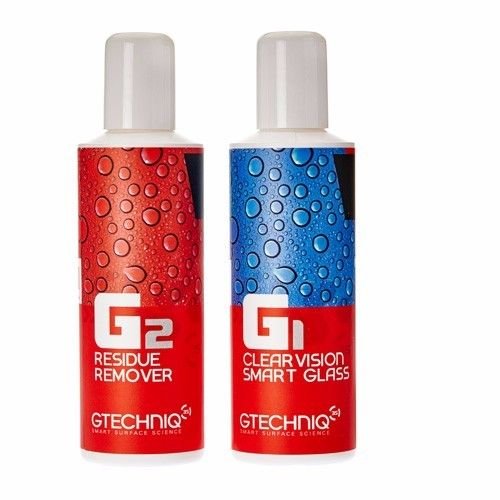 GTechniq G1 ClearVision Smart Glass Hydrophobic Nanocoat and G2 Residue Remover (2x100 mL)