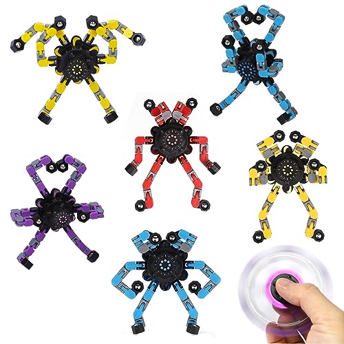 8 stuks robot fidget-spinner, speelgoed voor kinderen en volwassenen, doe-het-zelf vervormingsketting, transformator, mechanische vingertip, speelgoed, nieuwe gyro geschenken voor klaslokaal