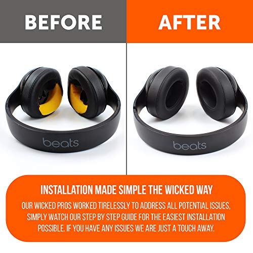 Image of WC Wicked Cushions Replacement Ear Pads for Beats Studio 2 & 3 (B0501, B0500) Wired & Wireless | Does NOT Fit Beats Solo | Softer PU Leather, Enhanced Foam & Stronger Adhesive | Black