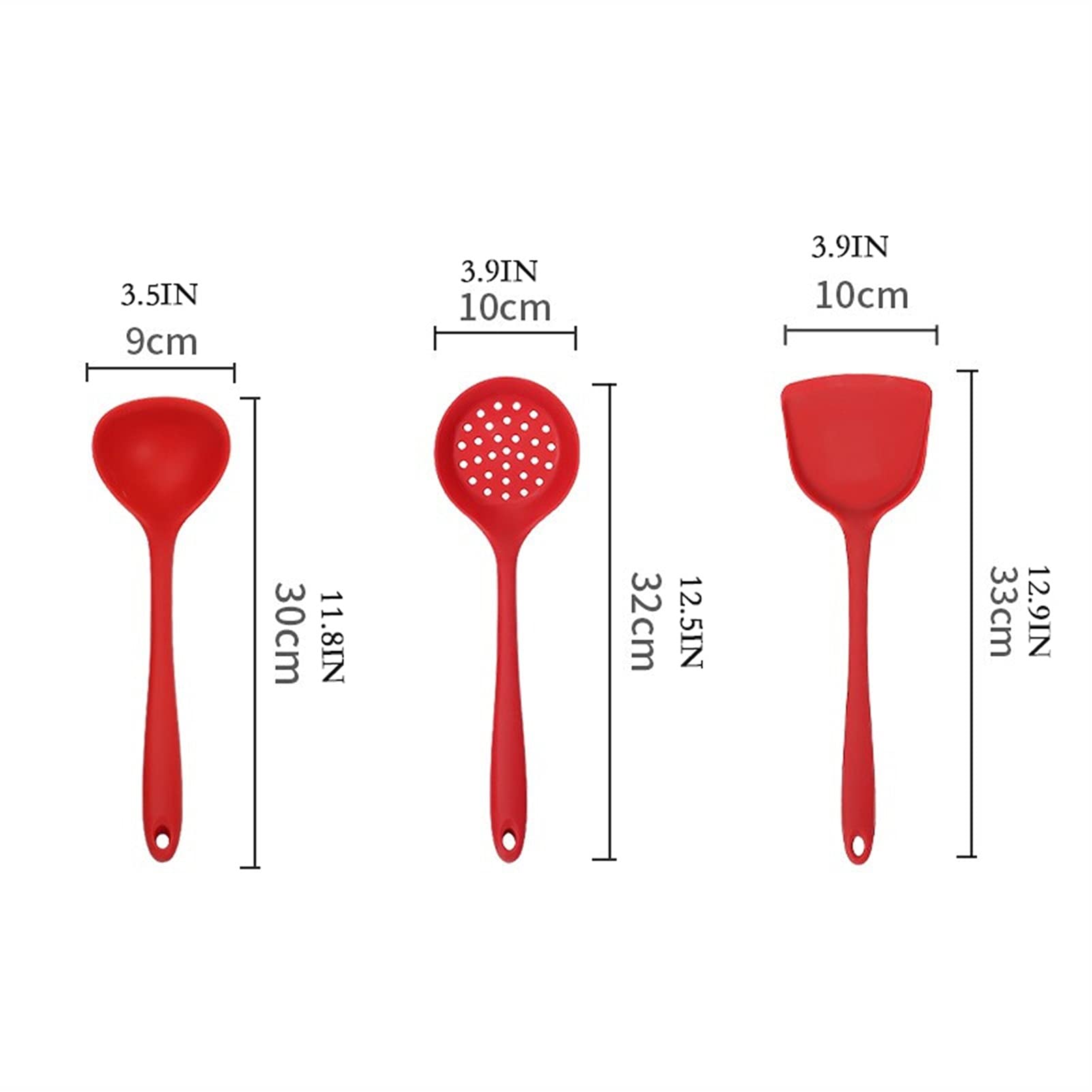 Espátula de Silicona Juego de 3 - Cuchara de Silicona Antiadherente for Altas temperaturas y escaldaduras Espátulas de Cocina antiadherentes for Hornear Cocinar Espátula de Cocina