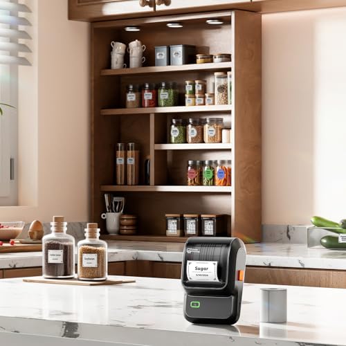 Image of NelkoGlobal Label Maker Machine with Tapes,M100 Thermal Label Printer,Versatile App with 2000 Icons and 300 Templates,Barcode Label Maker Output 0.78''-2'' Paper, Home, Office, School, Black