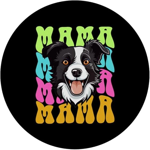 Miniatura 3 de Border collie owner mom mama cute dog woman sunglasses PopSockets Standard PopGrip