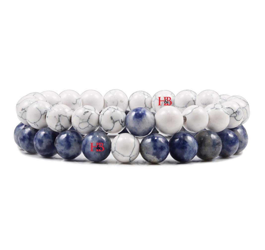 Hot And Bold Friendship-Couple Sodalite & Howlite Matching Trendy Combo/Set Layered Beads Bracelets For Unisex Adult (B08L65SX9J) Amazon Price History, Amazon Price Tracker