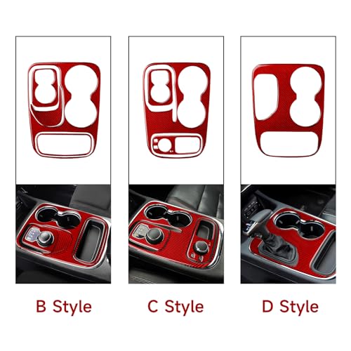 Image of Gear Shift Panel Decals for 2014 2015 2016 2017 Dodge Durango Accessories Carbon Fiber Stickers, Cup Holder Style