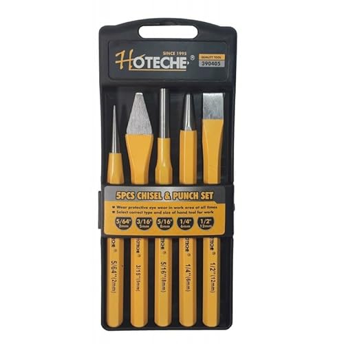 Set 5 scalpelli cacciaspine bulini cacciachiodi punzoni per meccanico in acciaio al cromo vanadio