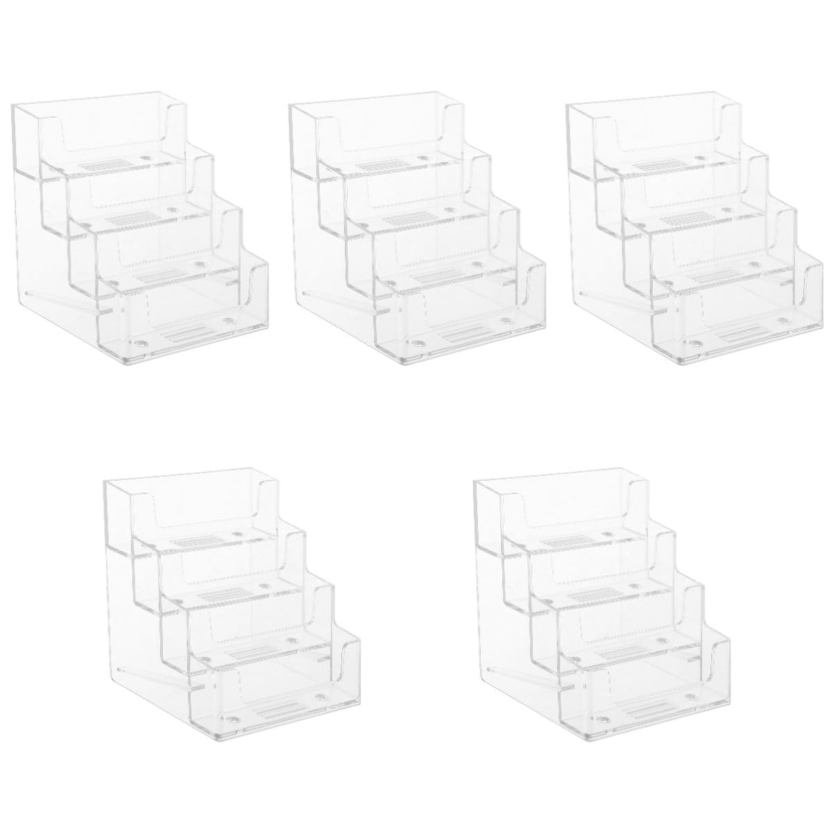 NUOBESTY 5stücke Desktop Karten Aufbewahrungsbox Für Visitenkarten Transparente Karten-organizer Für Büro Und Veranstaltungen Lagige Robuste Kartenhalter Für Ordentliche Präsentation