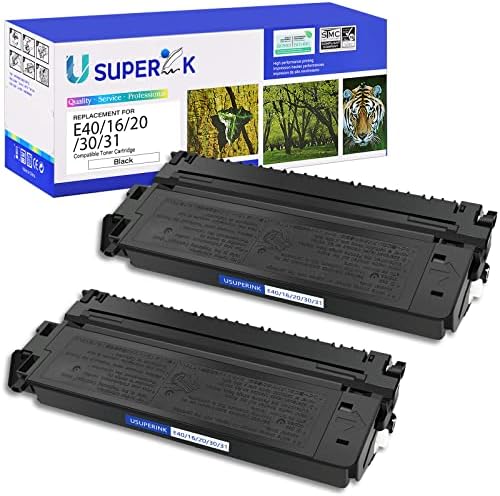 SuperInk 2 Pack Compatible for Canon E40/E30/E31/E16/E20 (1491A002AA) Black Toner Cartridge for PC-170 PC-940 PC-795 PC-950 PC-745 PC-980 Copy Machines Printers