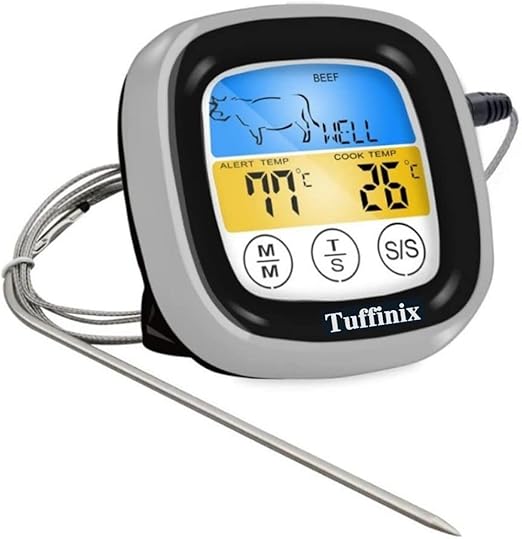 Review Digital Touchscreen Meat Food Thermometer – Tuffinix Instant Read Meat Thermometer 40in Probe Kitchen Cooking Thermometer with Timer Function Oven Safe for BBQ Frying Pan Smoker Cooking Review Digital Touchscreen Meat Food Thermometer – Tuffinix Instant Read Meat Thermometer 40in Probe Kitchen Cooking Thermometer with Timer Function Oven Safe for BBQ Frying Pan Smoker Cooking