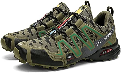 WYUKN Chaussures de Cyclisme, imperméables Hommes VTT Chaussures de Cyclisme Chaussures de Moto décontracté vélo de Route Baskets Chaussures de Course antidérapantes,Green-43EU Cover