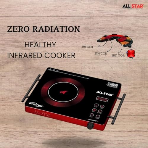 Image of 2200W Infrared Cooktop Stove, Digital Display, Touch Control, Infrared Hot Plate