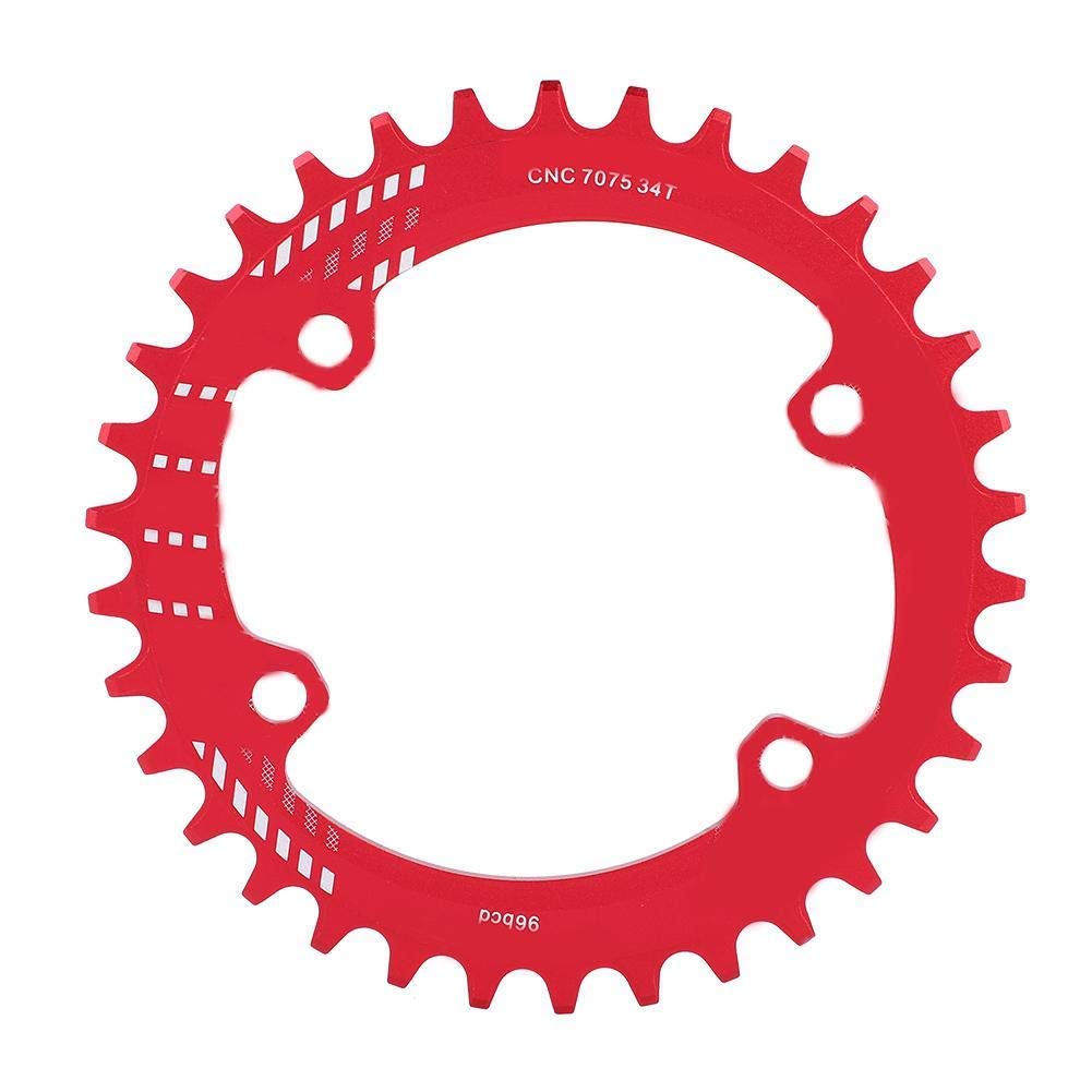 Bicycle Chainring, Aluminium Alloy, High Performance Chainring, Narrow Wide, 34T, BCD 96MM for Mountain Bike, Road Bike, Gravel Bike, Single Crank Systems