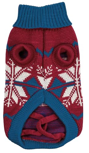 Record - Let it Snow Warm Dog Sweater Christmas Sweater with Turtleneck with Norwegian Winter Pattern, Leash Hole and Machine Washable - Image 2