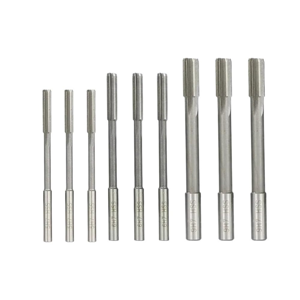 TCETVMVXR 2.0-12mm HSS H7 Machine Reamer Set Straight Shank Milling Reamers Set Chucking Machine Cutter Tool(8pcs 3-10mm Set)