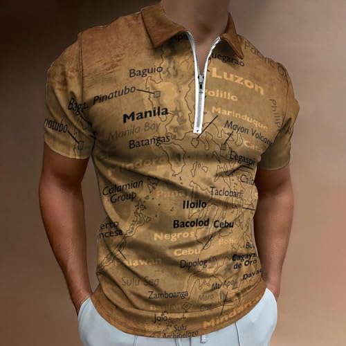 Vintage Maps of The Philippines Men's Short Sleeve Polo Shirts Sports Shirts, Golf Shirts2