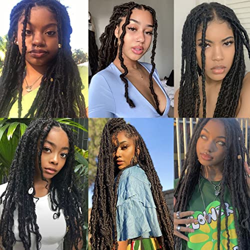 Leeven 30 Inch Springy Afro Twist Hair for Marley Locs 8 Packs Pre-Fluffed Popping Springy Twist Crochet Hair for Distressed Locs Pre-Separate Afro Kinky Curly Marley Braiding Hair Extensions /1B# - Image 2