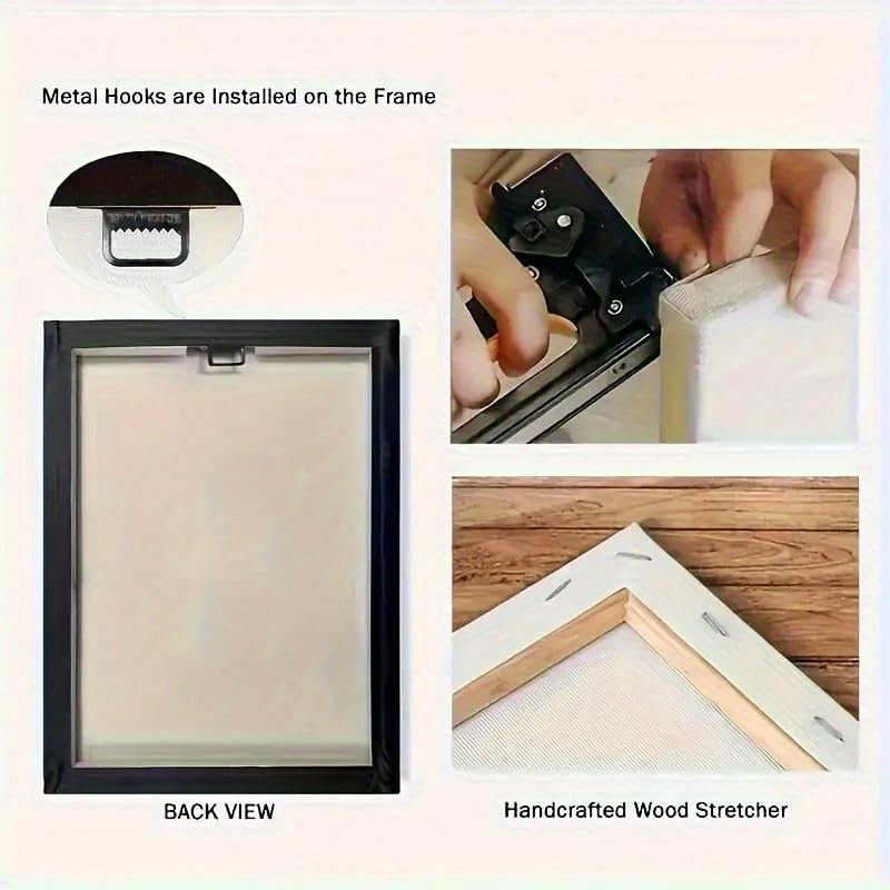 VCBNUGH Decorazione da parete, stampa su tela con monete, arte moderna tecnologica, decorazione per camera da letto/soggiorno (50x70 cm/con cornice)