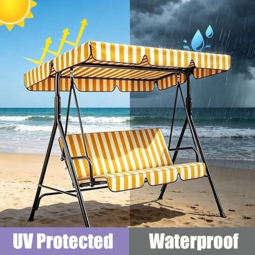 Toldo de balancín impermeable con protección solar para columpio de exterior 3