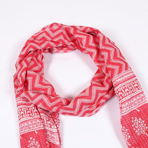 Image of Scarf For Girls 100% Pure Cotton Hand Block Printed Square