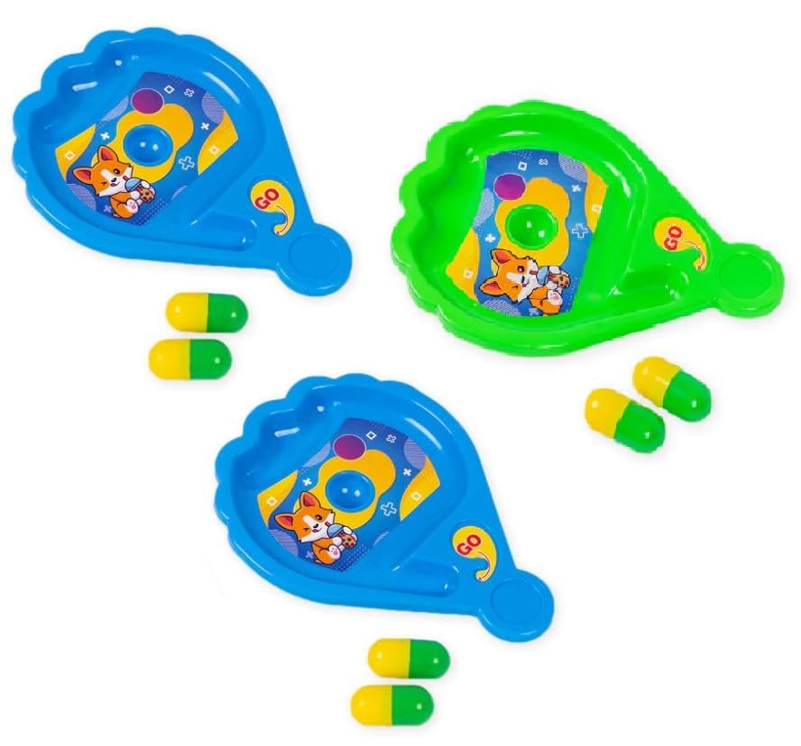 Laxmi Collection 3 Pcs Magic Jumping Bean Capsule Fumble Tumble Fun Toy Birthday Return Gift for Kids Boys Girls in Bulk Multicolor (Pack of 3)