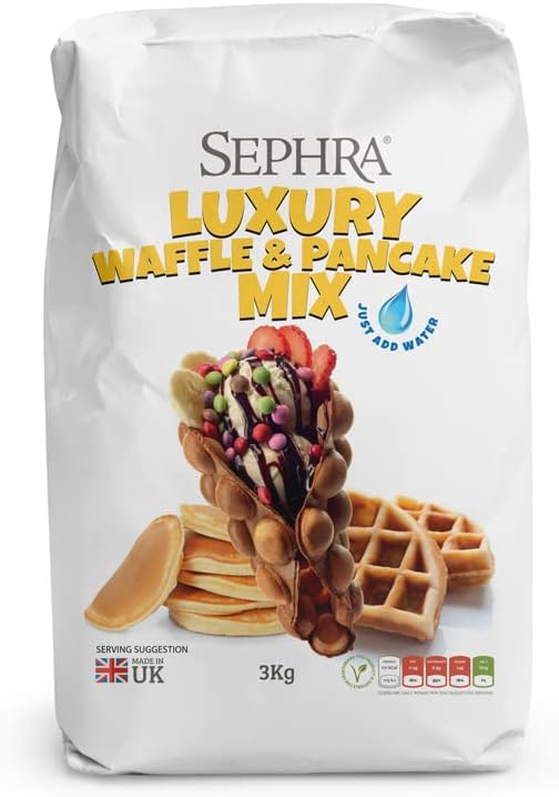 Sephra Luxury Waffle and Pancake Mix (4 x 3kg Bags) – “Add Water Only”
