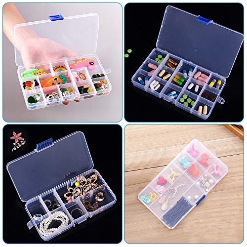 CODIRATO 6 Stück Fächer Aufbewahrungsbox Kunststoff Schmuckkasten Transparent Sortierboxen Schmuckf Aufbewahrung Box… – Bild 5
