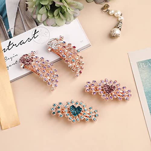 4PCS Pinzas de Pelo con Cristales y Diseño de Flor miniatura 4